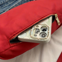 Solid Zipper Crossbody Bag Nylon Durable Sling Bag