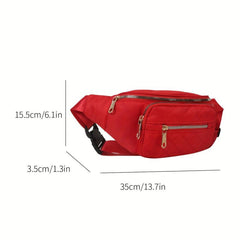 Solid Zipper Crossbody Bag Nylon Durable Sling Bag