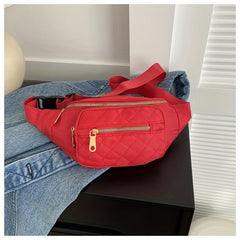 Solid Zipper Crossbody Bag Nylon Durable Sling Bag