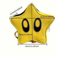 Y2K Big eyed Star Backpack Faux Leather School Bag
