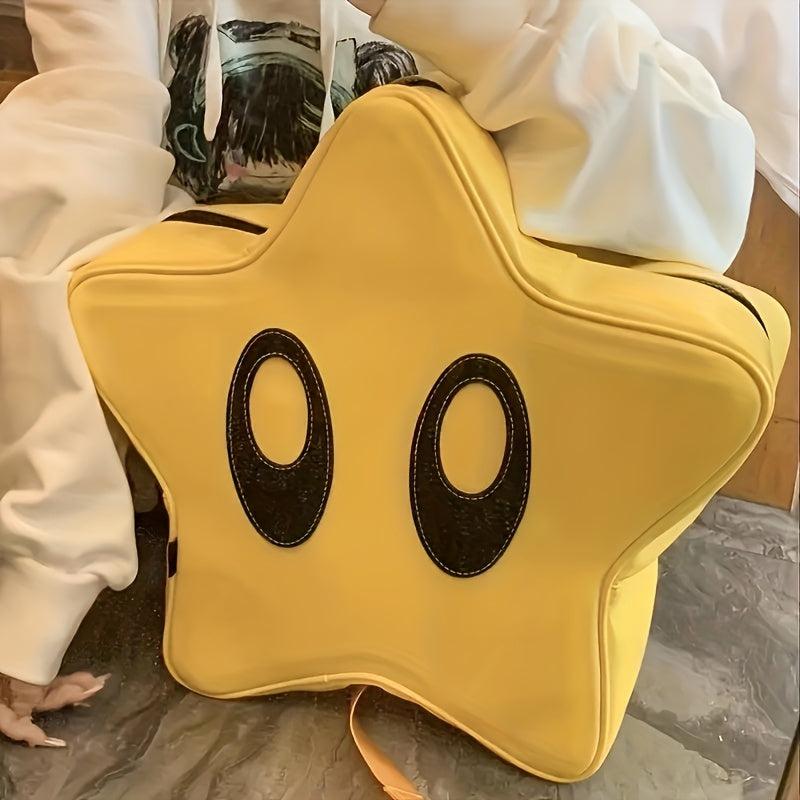 Y2K Big eyed Star Backpack Faux Leather School Bag