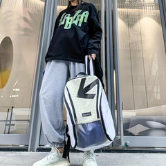 Casual Large Capacity Zipper Backpack Niche Pattern Storage Rucksack