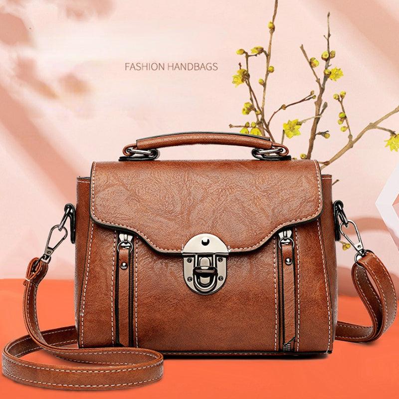 Retro Style Crossbody Bag with Buckle Decor