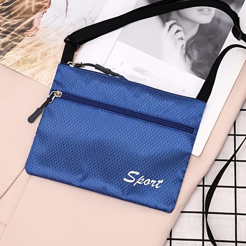 Casual Sports Crossbody Bag Waterproof Zipper Square Purse