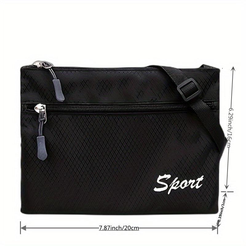 Casual Sports Crossbody Bag Waterproof Zipper Square Purse