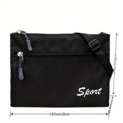 Casual Sports Crossbody Bag Waterproof Zipper Square Purse