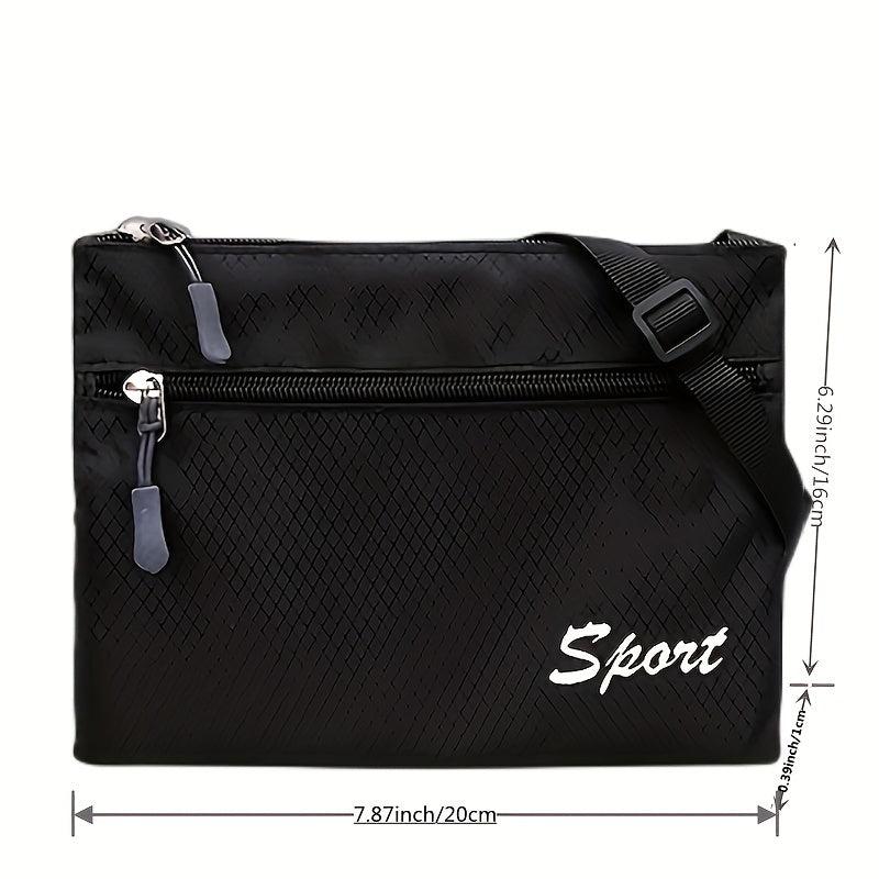 Casual Sports Crossbody Bag Waterproof Zipper Square Purse