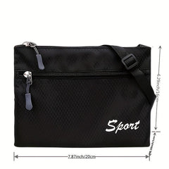 Casual Sports Crossbody Bag Waterproof Zipper Square Purse