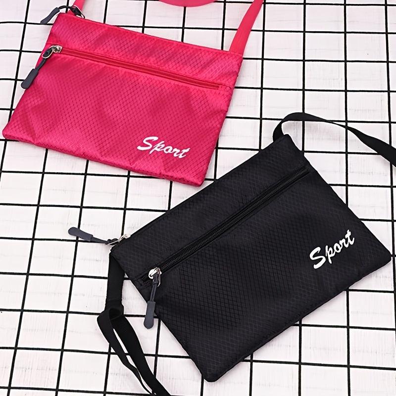 Casual Sports Crossbody Bag Waterproof Zipper Square Purse