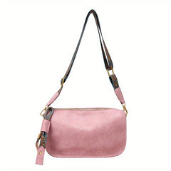 Graphic Pattern Zipper Crossbody Bag With Wide Strap