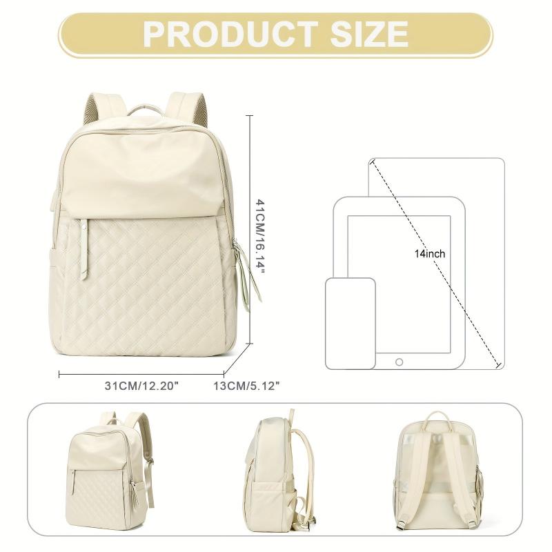 Argyle Pattern Backpack Preppy School Bag Daypack