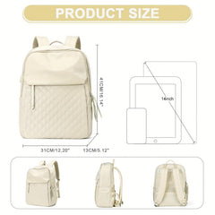 Argyle Pattern Backpack Preppy School Bag Daypack