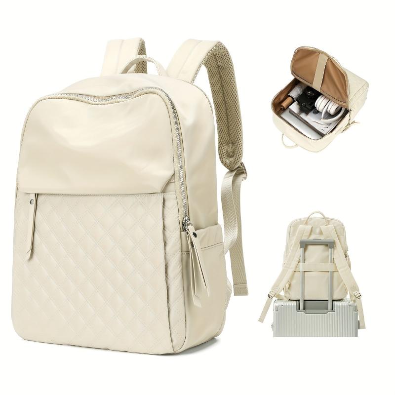 Argyle Pattern Backpack Preppy School Bag Daypack