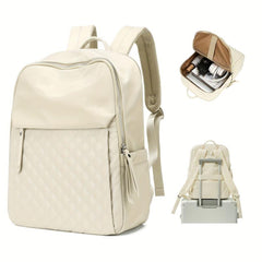 Argyle Pattern Backpack Preppy School Bag Daypack