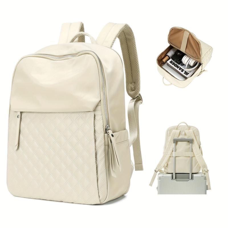 Argyle Pattern Backpack Preppy School Bag Daypack