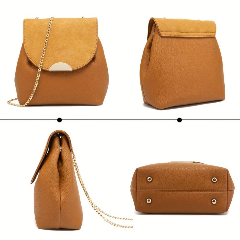 Retro Bucket Crossbody Bag Chain Shoulder Bag Drawstring Purse