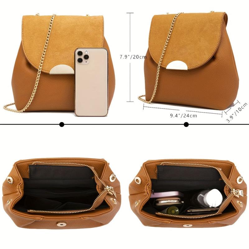 Retro Bucket Crossbody Bag Chain Shoulder Bag Drawstring Purse