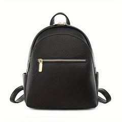 Small Solid Backpack PU Leather Schoolbag Travel Schoolbag For Women
