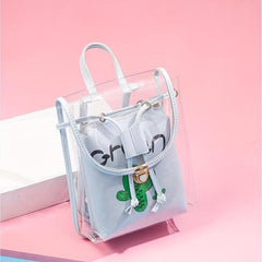 Transparent Backpack All Match Flap Storage Daypack