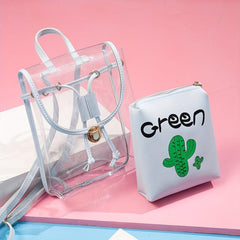 Transparent Backpack All Match Flap Storage Daypack