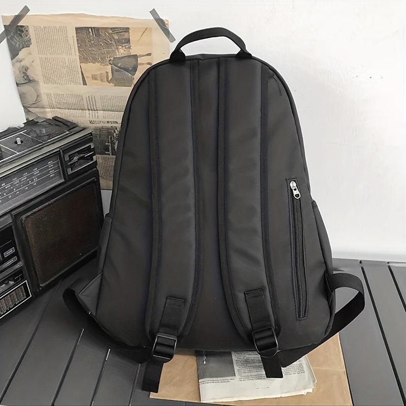 Letter Print Backpack Unisex With Pendant, 34.98