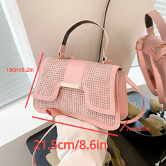 Rivets Decor Crossbody Bag Small Stylish Flap Handbag