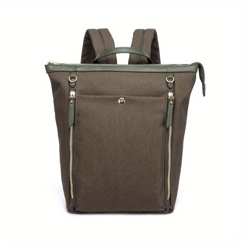 Minimalist Casual Zipper Backpack Solid Rucksack Women's Travel Bag