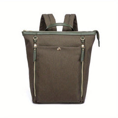 Minimalist Casual Zipper Backpack Solid Rucksack Women's Travel Bag