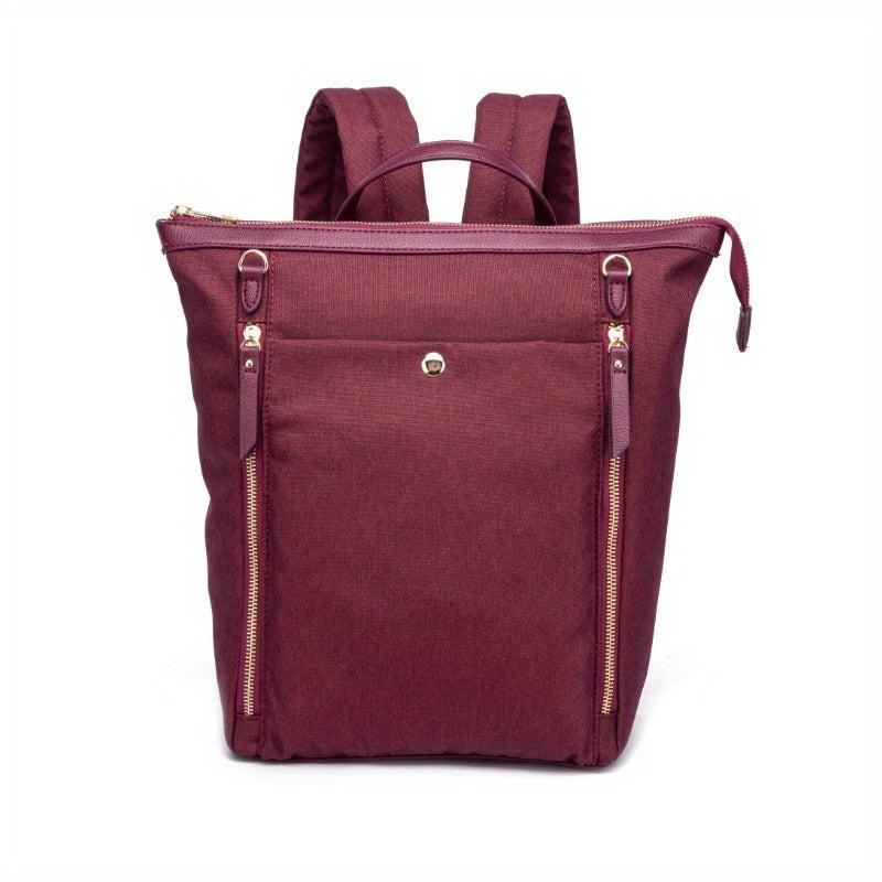 Minimalist Casual Zipper Backpack Solid Rucksack Women's Travel Bag