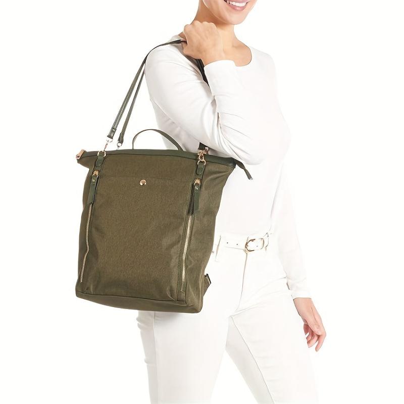 Minimalist Casual Zipper Backpack Solid Rucksack Women's Travel Bag