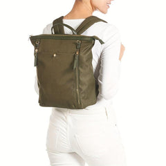 Minimalist Casual Zipper Backpack Solid Rucksack Women's Travel Bag