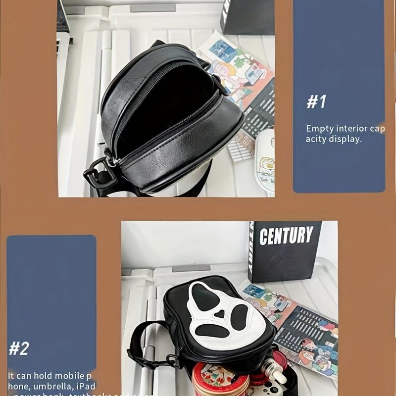 Funny Scream Ghost Crossbody Bag Halloween Skull Shoulder Bag