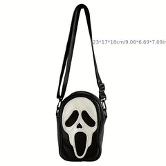 Funny Scream Ghost Crossbody Bag Halloween Skull Shoulder Bag