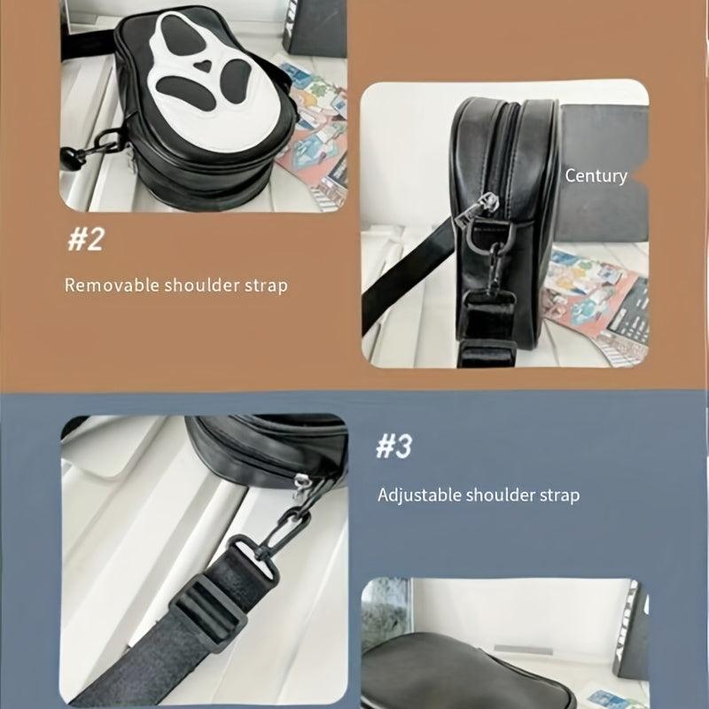 Funny Scream Ghost Crossbody Bag Halloween Skull Shoulder Bag