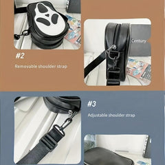 Funny Scream Ghost Crossbody Bag Halloween Skull Shoulder Bag