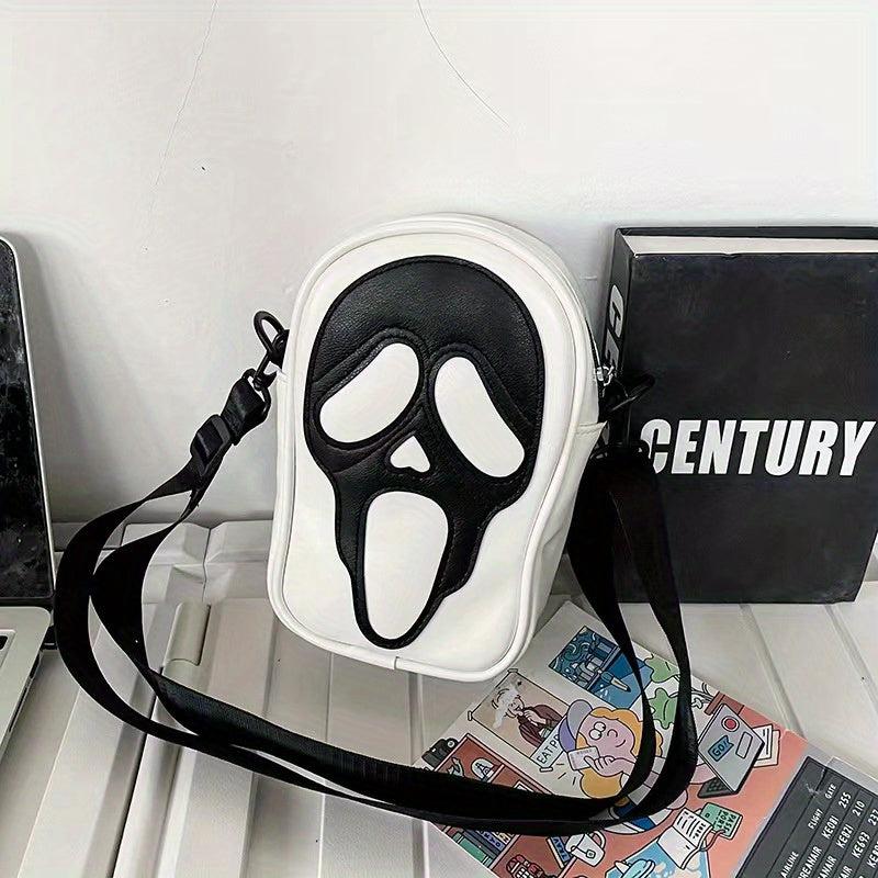 Funny Scream Ghost Crossbody Bag Halloween Skull Shoulder Bag