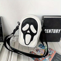 Funny Scream Ghost Crossbody Bag Halloween Skull Shoulder Bag