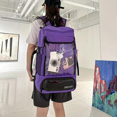 Large Travel Storage Backpack with Front Transparent Pocket