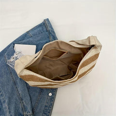 Striped Pattern Hobo Bag Large Capacity Crossbody Bag