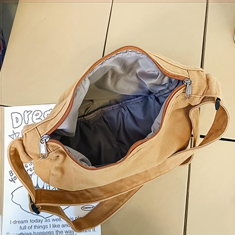 Japanese Style Canvas Messenger Bag Large Capacity Shoulder Bag