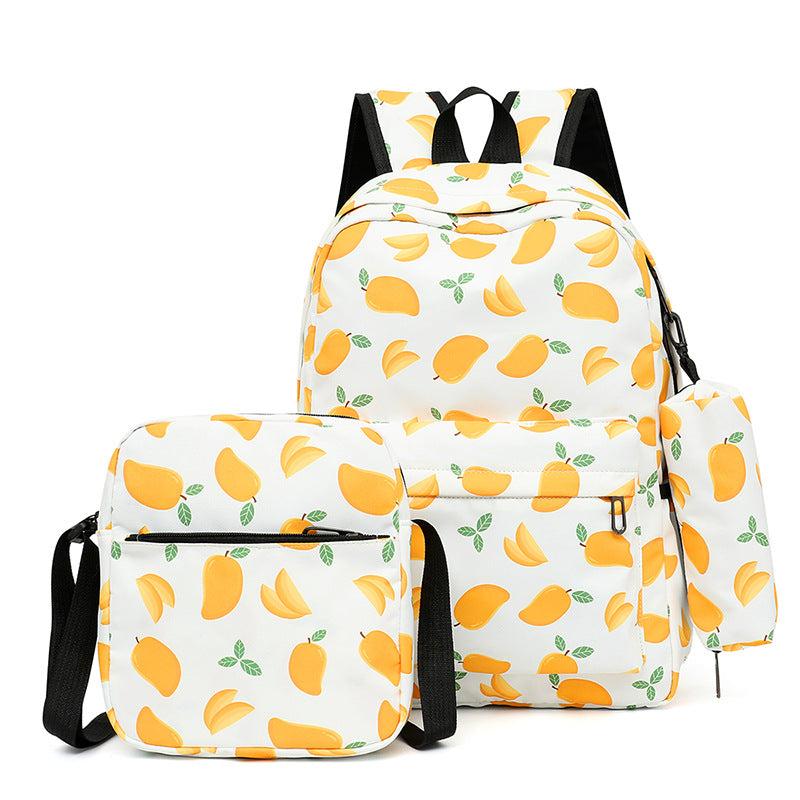 3PCS Large Capacity Backpack Set Preppy Back To School Daypack Travel Knapsack