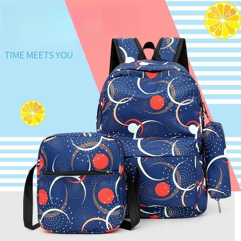 3PCS Large Capacity Backpack Set Preppy Back To School Daypack Travel Knapsack