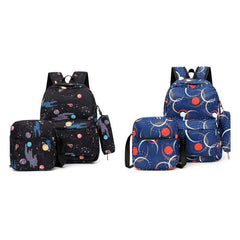 3PCS Large Capacity Backpack Set Preppy Back To School Daypack Travel Knapsack