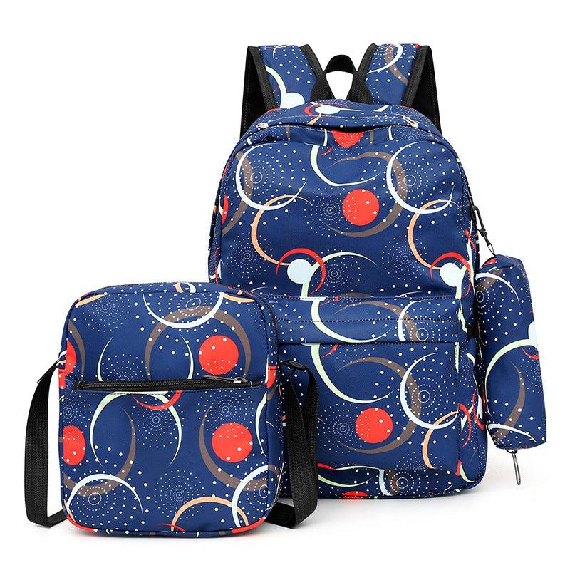 3PCS Large Capacity Backpack Set Preppy Back To School Daypack Travel Knapsack