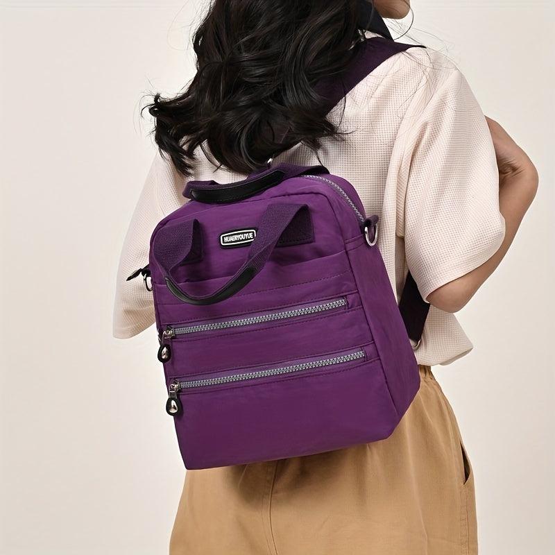 Adjustable Strap Zipper Backpack Top Handle Handbag