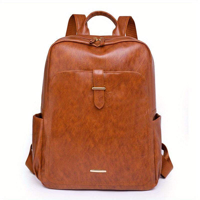 Vintage Solid Backpack All Match Travel Storage Rucksack Women's Classic Daypack