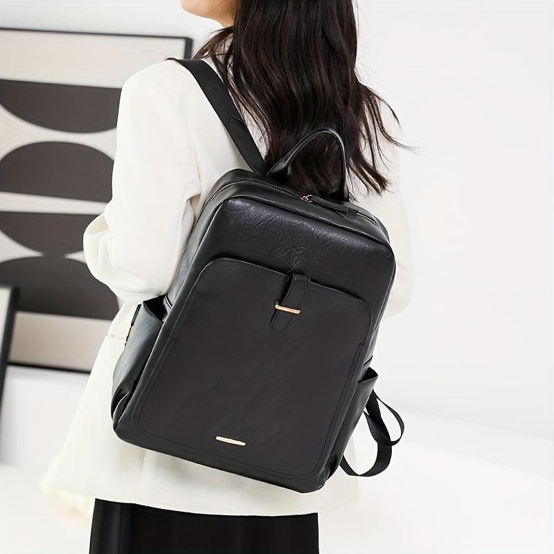 Vintage Solid Backpack All Match Travel Storage Rucksack Women's Classic Daypack