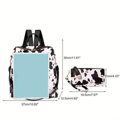 2Pcs Leopard Print Backpack and Shoulder Bag Set