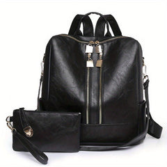 2Pcs Leopard Print Backpack and Shoulder Bag Set