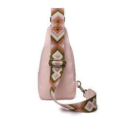 Geometric Strap Crossbody Chest Bag Zipper Sling Bag